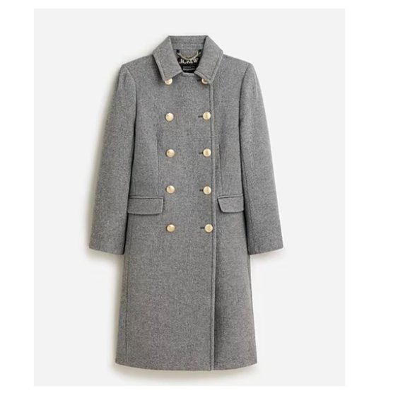 J. Crew Jackets & Coats Jcrew 428 Petite Warwick Topcoat Italian Stadium Wool Blend Grey
